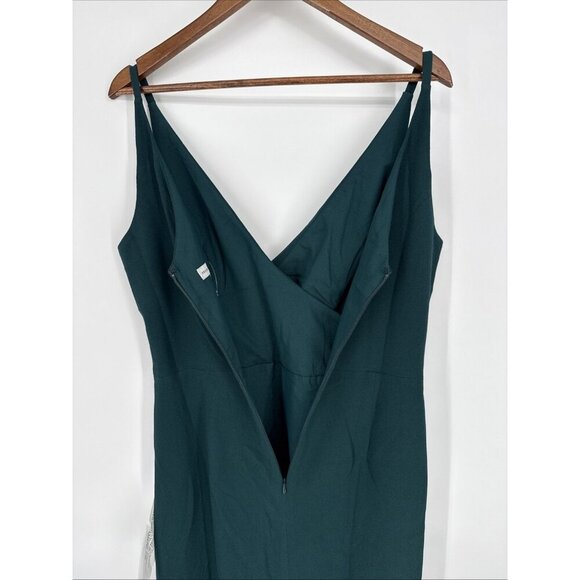 Dress The Population Women’s Size Large Green Anita Crepe Cocktail Midi Dress - Picture 8 of 11